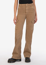 Kut from the kloth miller high rise wide leg camel cargo low stretch jean pants Manitoba Canada