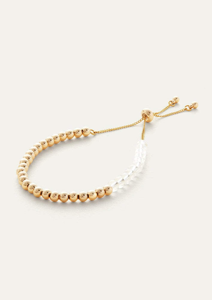 Jenny Bird Pia high polished gold and clear sphere adjustable delicate bracelet Manitoba Canada
