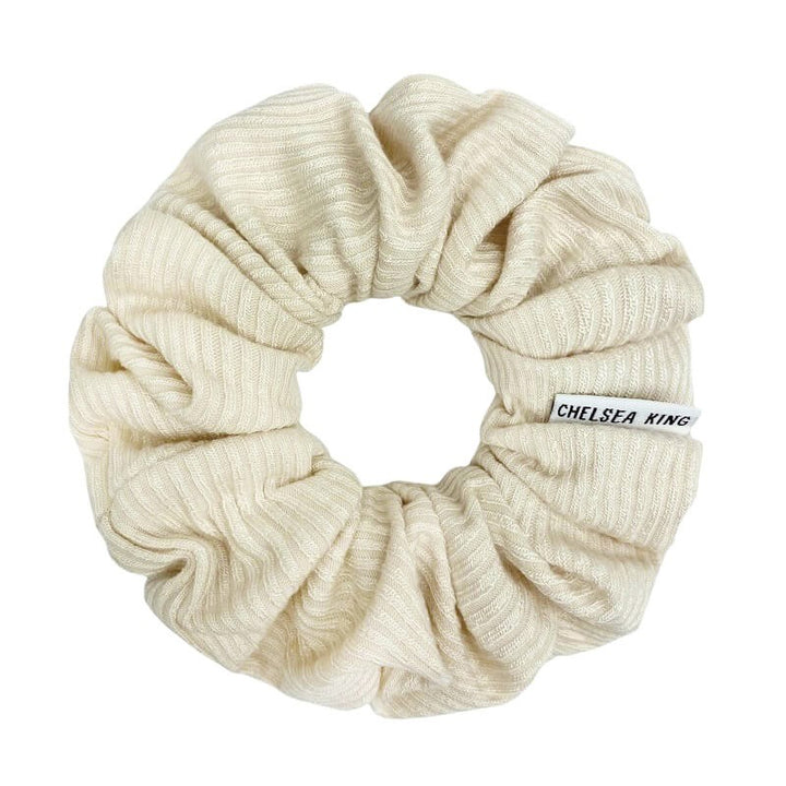 French Ribbed Classic Scrunchie - Natural