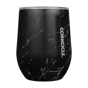 Corkcicle nero black marble stemless wine cup