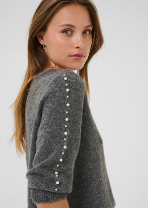 Half Sleeve Sweater, Soft, Cozy, Pearl Detail, Fashion Shirt, Fashion Sweater, Kaffe, Winnipeg, Manitoba, Canada