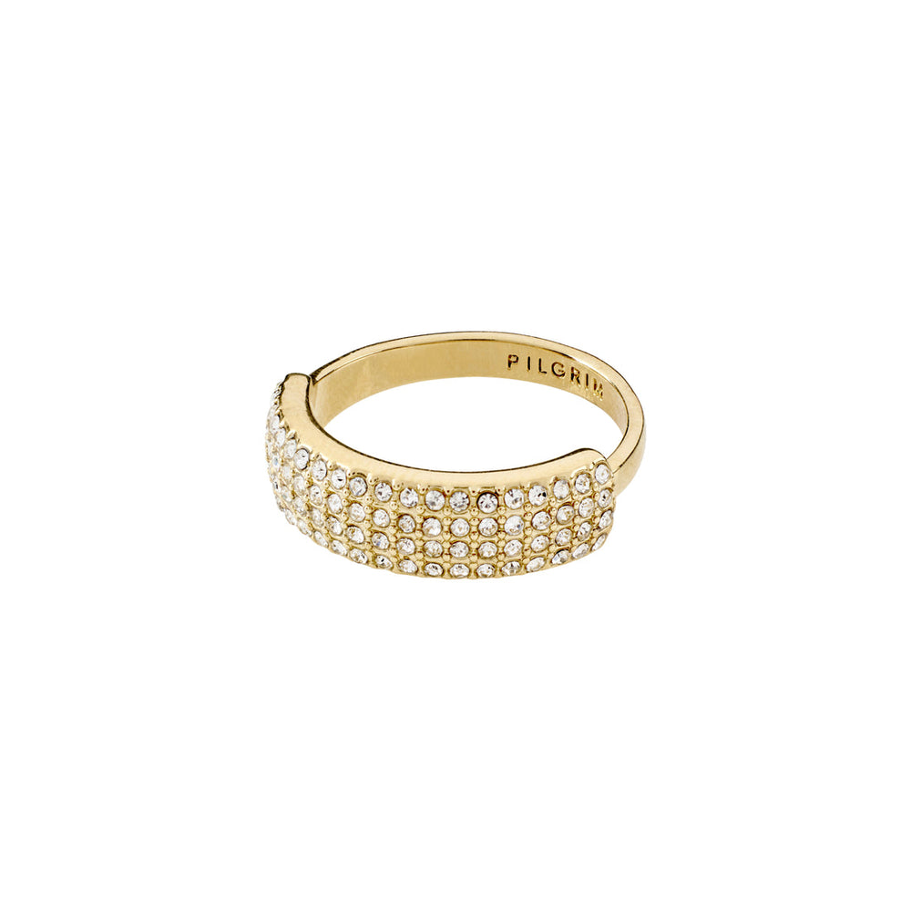 
            
                Load image into Gallery viewer, Pilgrim classy timeless gold plated crystal cocktail statement ring Manitoba Canada
            
        