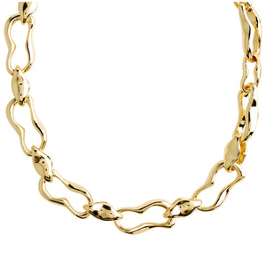 pilgrim jewlery gold plated wave chunky recycled chain necklace