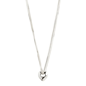 pilgrim jewelry heart shaped wave silver plated classic layered chain pendant necklace Manitoba Canada 