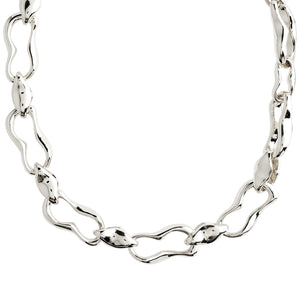 pilgrim jewelry silver plated wave recycled chunky chain necklace