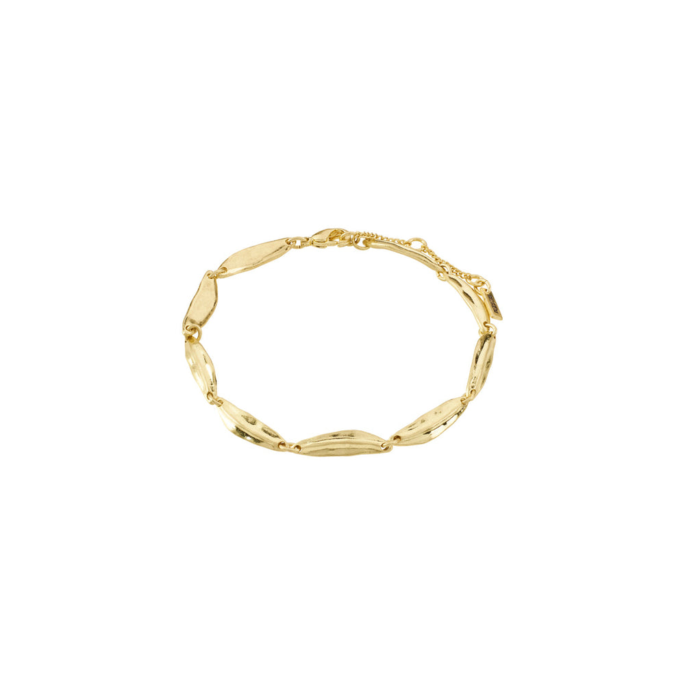 
            
                Load image into Gallery viewer, Pilgrim jewlery echo recycled delicate gold plated natural leaf inspired link bracelet Manitoba Canada
            
        