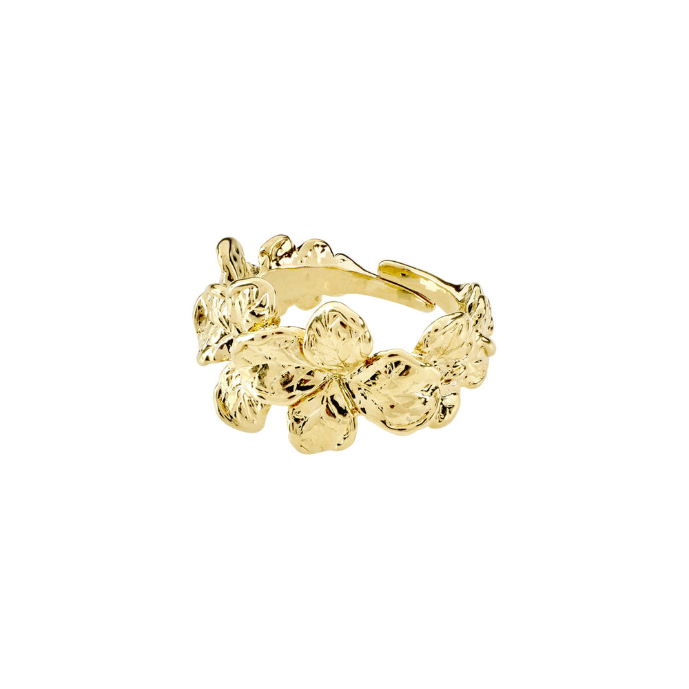
            
                Load image into Gallery viewer, Pilgrim jewlery feminine floral design adjustable gold echo statement ring by Pilgrim Jewelry Manitoba Canada
            
        
