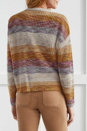 
            
                Load image into Gallery viewer, Tribal sportswear 1507O coloured stripe ribbed v-neck fall workwear casual sweater cardigan Manitoba Canada
            
        
