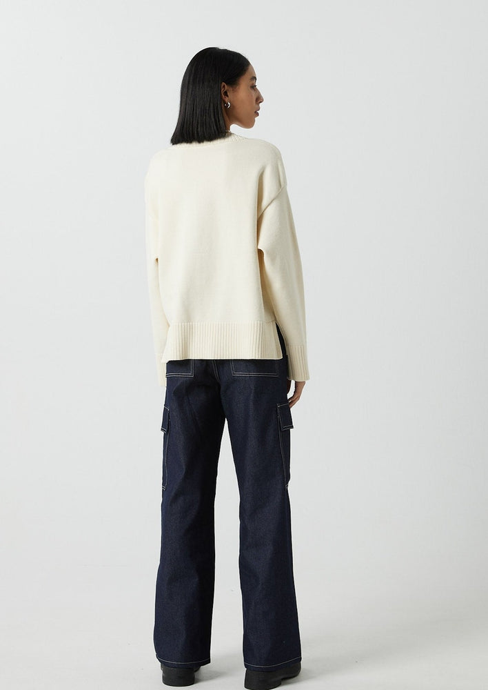 Minimum womens Trianna timeless sophisticated capsule wardrobe broken off white relaxed fit button up cardigan Manitoba Canada