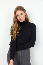 Soya Concept marica basic lightweight layering turtleneck long sleeve top black Manitoba Canada