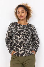 Womens soya concept biara super soft crew neck abstract animal print dolman sleeve lightweight sweater Manitoba Canada