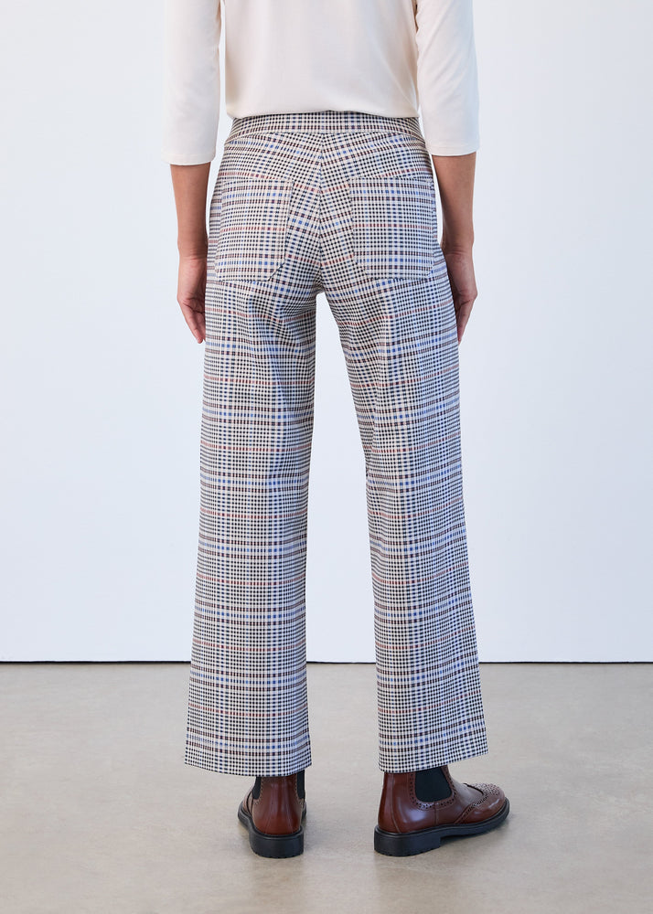 Abbey Plaid Wide Leg Ankle Pant