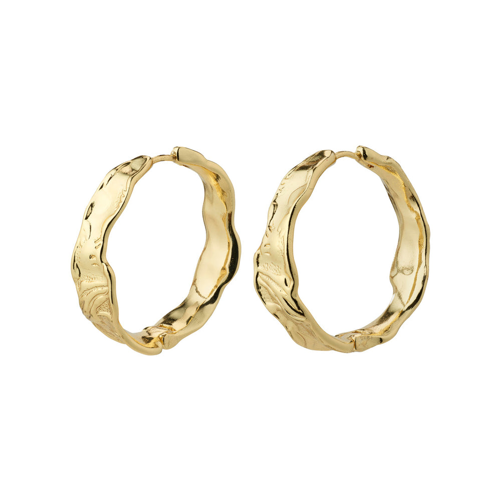 Pilgrim jewelry julita gold plated textured mid size timeless hoop earrings Manitoba Canada