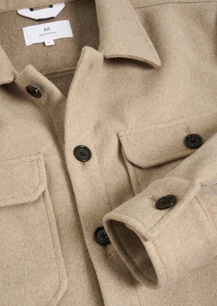 Matinique mens shirt jacket with chest pockets light tan Manitoba Canada