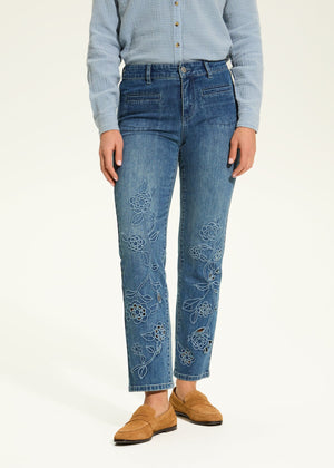 Christina Embroidered Ankle Pant
