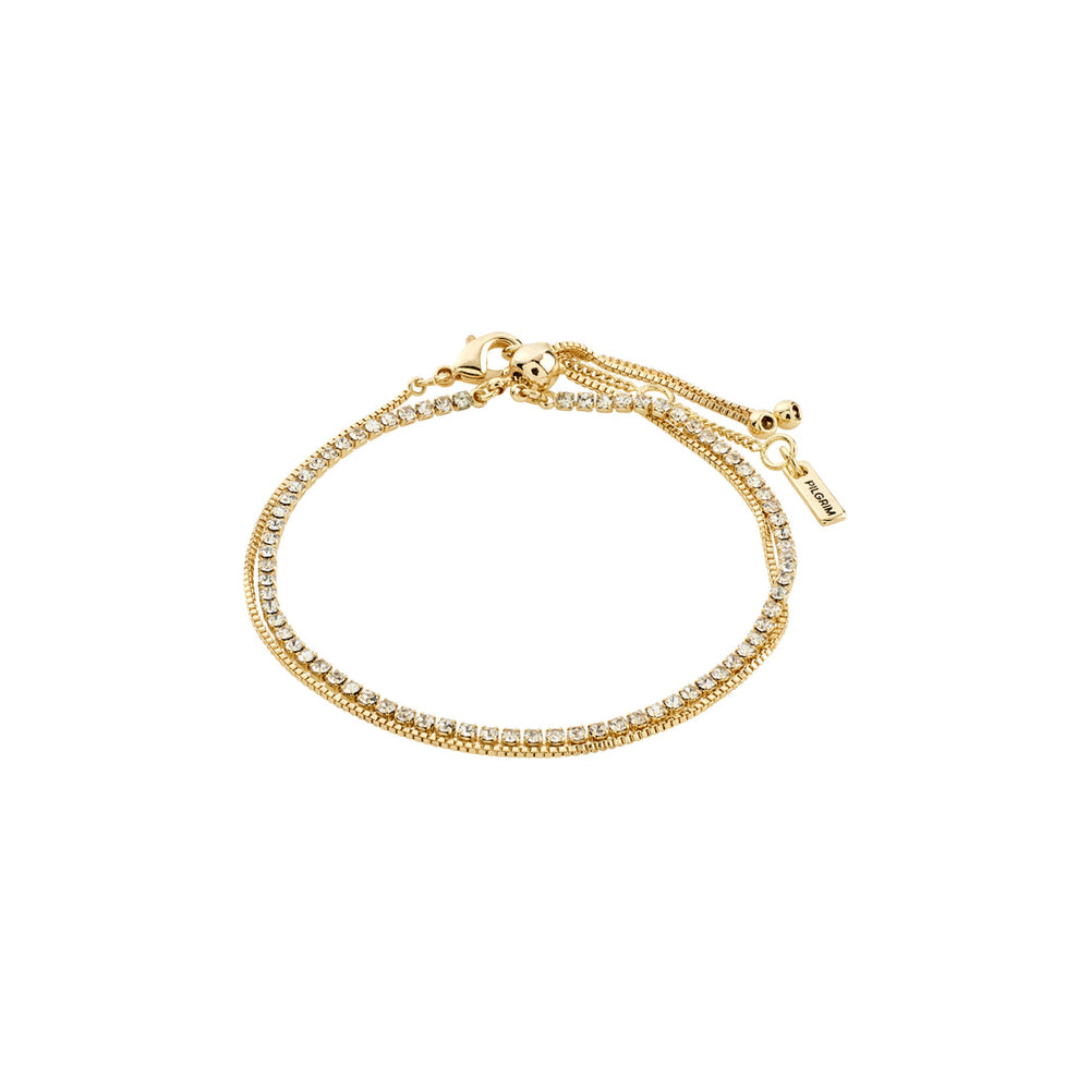 pilgrim jewelry 2 in 1 crystal and box chain gold plated bracelet manitoba canada