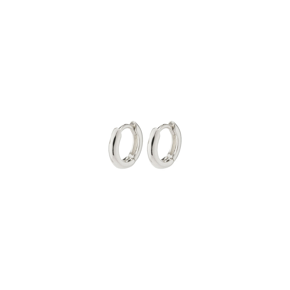 
            
                Load image into Gallery viewer, Pilgrim jewelry classic mini tyra huggie silver plated timeless stacking hoop earrings Manitoba Canada
            
        