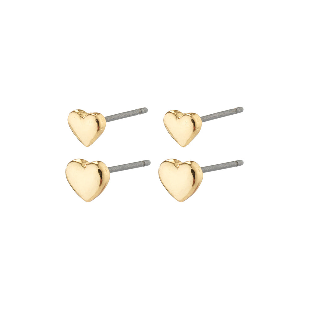 
            
                Load image into Gallery viewer, pilgrim jewelry afroditte gold heart stud earring set manitoba canada
            
        