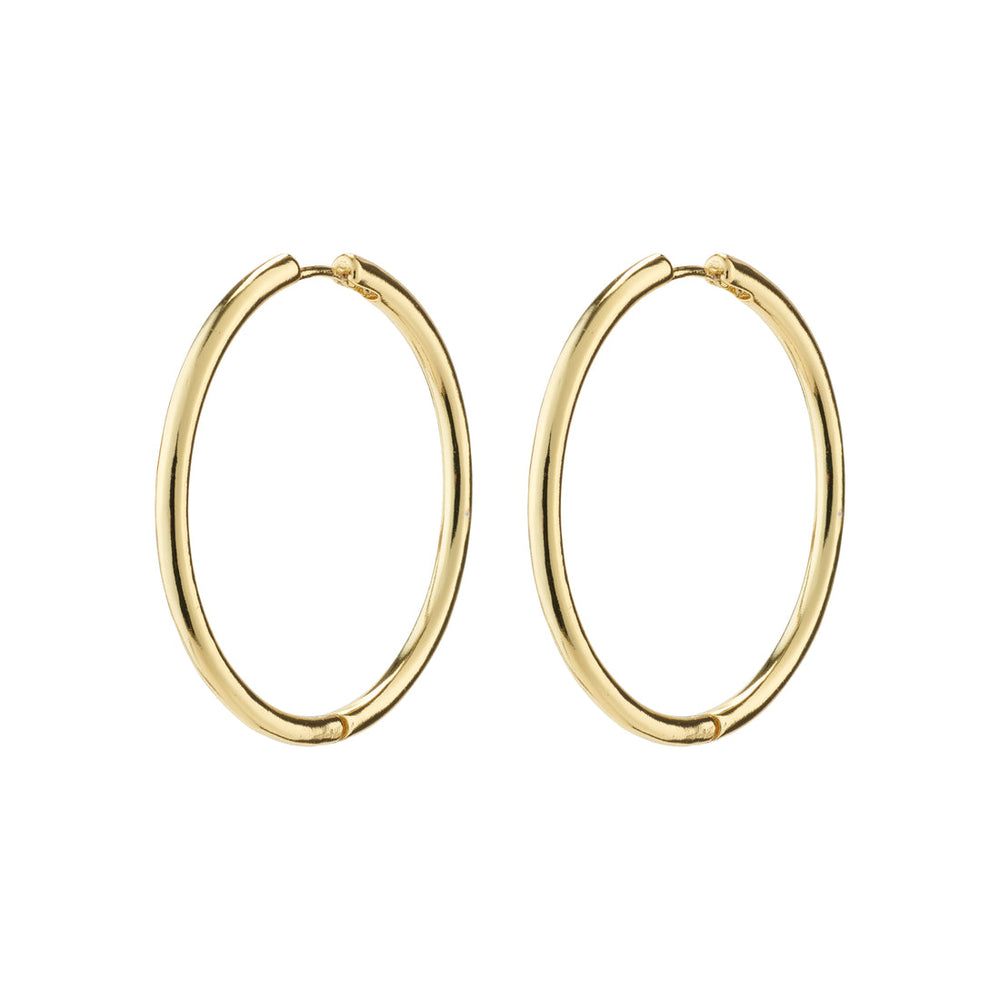 Pilgrim Jewelry eanna timeless gold plated maxi hoop earrings with click lock closure Manitoba Canada