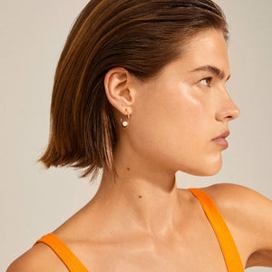 Eline Pearl Hoop Earrings (Gold + Silver)