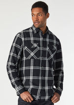Mavi mens black check cotton button up plaid flannel shirt Manitoba Canada