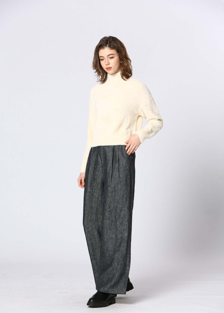 elastic waist, dress pants, linen blend, winter wear, capsule wardrobe, straight wide leg, drawstring, See U Soon, Winnipeg, Manitoba, Canadian Boutique