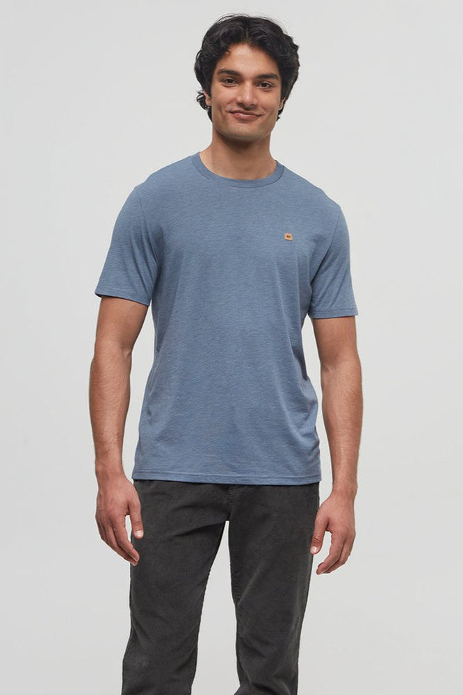 Tentree treeblend classic t-shirt crew neck blue mirage heather sustainable