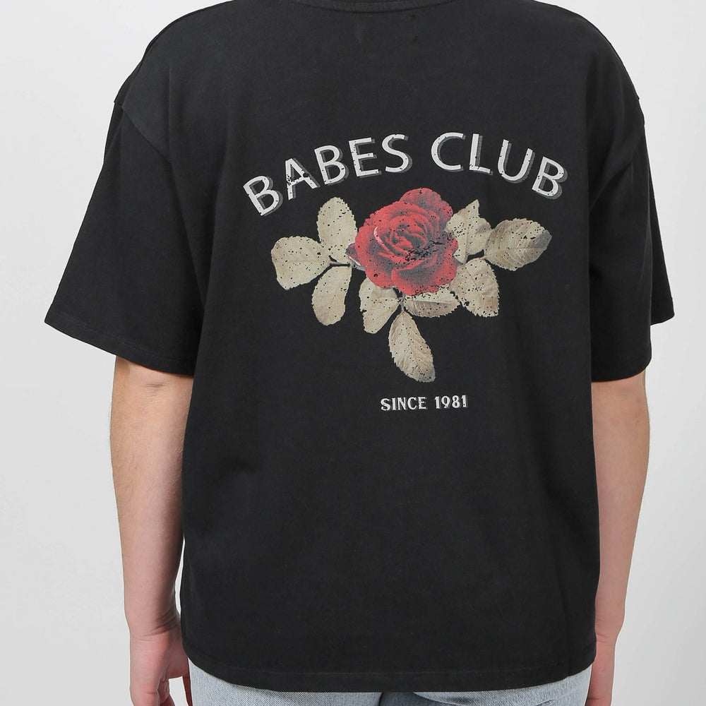 Brunette the label boxy babes club vintage t-shirt black Manitoba Canada
