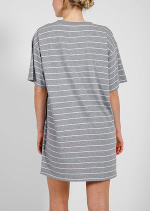 Brunette The Label oversized boxy t-shirt crew neck basic dress effortless summer casual Manitoba Canada