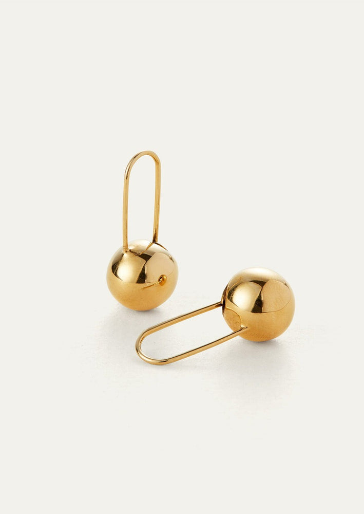 Jenny Bird high polishd gold celeste drop sphere luxury elevated elegant earrings Manitoba Canada