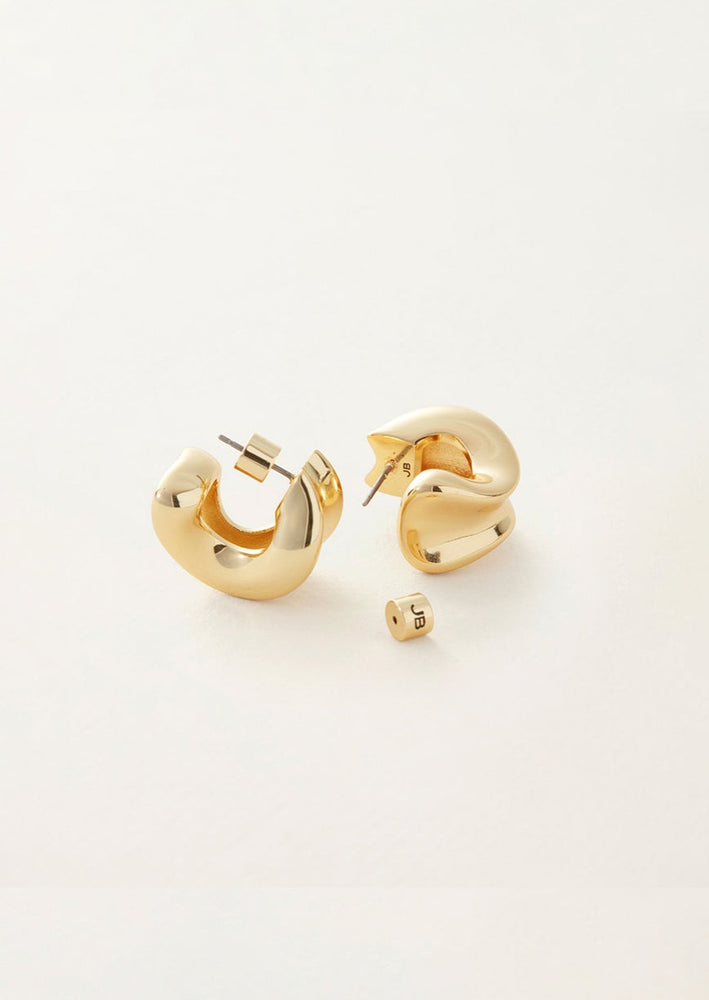 Jenny Bird high polished gold chunky doune hoop earrings as seen on Hailey Bieber Manitoba Canada