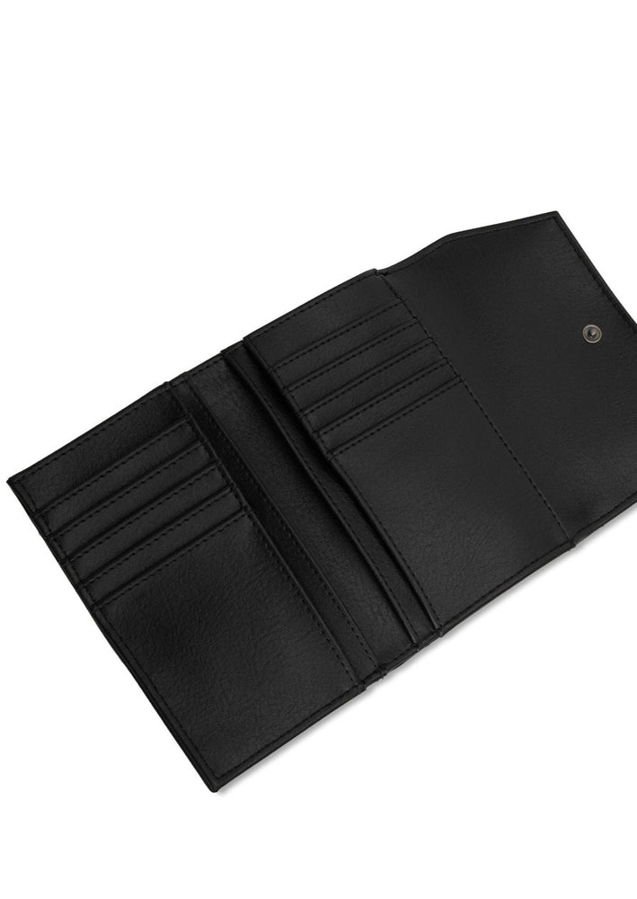 Matt & Nat Verasm vegan leather black sustainable recycled basic slim folding wallet Manitoba Canada