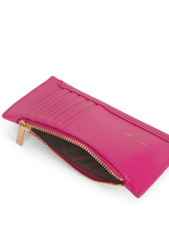 Matt & Nat slim convenient dragonfruit bright pink cardholder wallet with zipper coin pocket Manitoba Canada