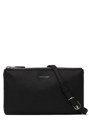 Matt & Nat triplet multi compartment compact small crossbody handbag in black Manitoba Canada