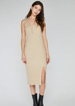 Gentle Fawn rib knit sleeveless contoured fitted Chelsea Dress sand beige Manitoba Canada