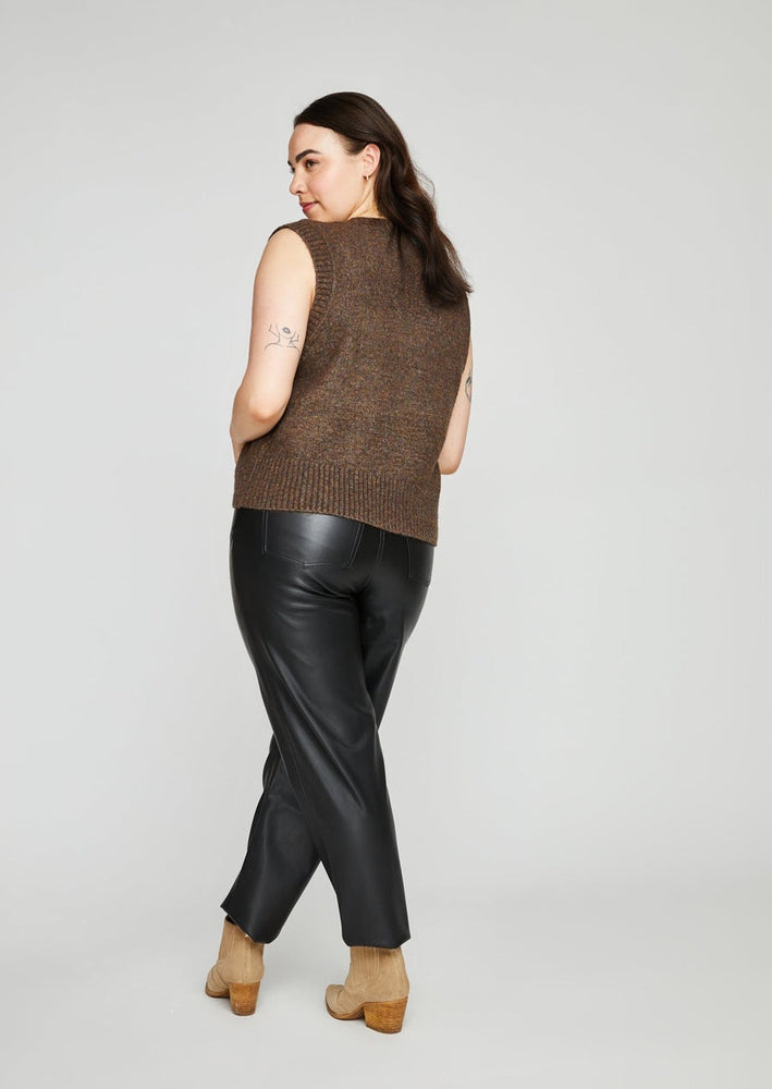 Gentle Fawn jordyn classic relaxed fit sleeveless sweater vest layering piece woodland mix brown Manitoba Canada