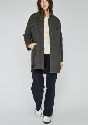 Gentle fawn heather evergreen classic everyday wesley shirt jacket Manitoba Canada 