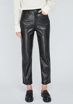 Gentle Fawn black faux leather carter ankle length straight leg trouser pant Manitoba Canada