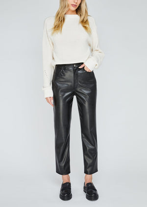 
            
                Load image into Gallery viewer, Gentle fawn cool effortless black carter vegan leather straight leg pants Manitoba Canada
            
        