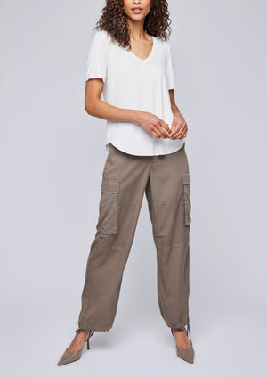 Gentle Fawn Avery loose wide leg cargo drapey tencel twill pants joggers olive Manitoba Canada