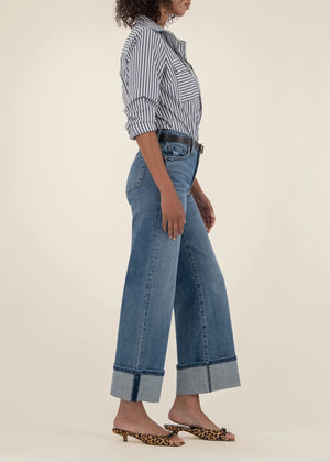Meg High Rise Fab Ab Wide Leg Roll Up