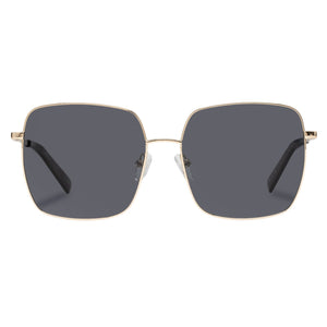 
            
                Load image into Gallery viewer, Le specs womens square frame metal the cherished gold smoke mono polarized sunglasses Manitoba Canada
            
        