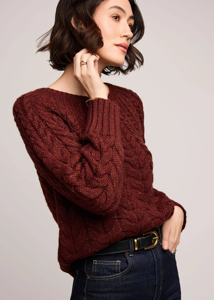 Chunky, Crew neck, Soft, yarn, Sweater, knit sweater, pullover sweater, burgundy, Gentle Fawn, Winnipeg, Manitoba, Canada