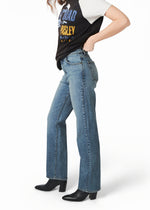 Modern american womens fidelity jeans winona canyon relax tapered straight leg mid wash denim jeans