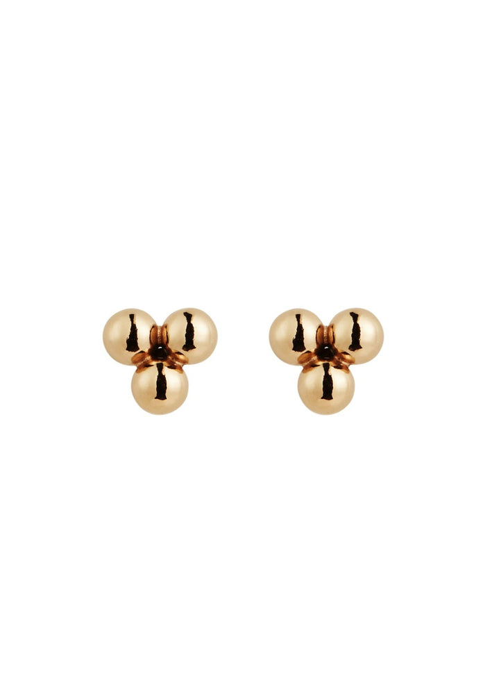 Lisbeth Jewelry 14k gold filled manilla tri sphere ball cluster stud earrings hypoallergenic Manitoba Canada