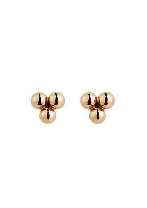 Lisbeth Jewelry 14k gold filled manilla tri sphere ball cluster stud earrings hypoallergenic Manitoba Canada