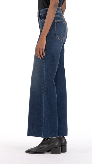 Meg High Rise, Raw Hem, Dark Denim, Wide Leg, Zipper Fly, Stretch Denim, Kut From The Kloth, Winnipeg, Manitoba, Boutique