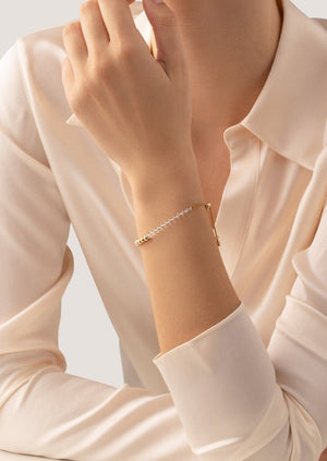 Jenny Bird clear bead and gold sphere slide closure timeless elegant bracelet Manitoba Canada