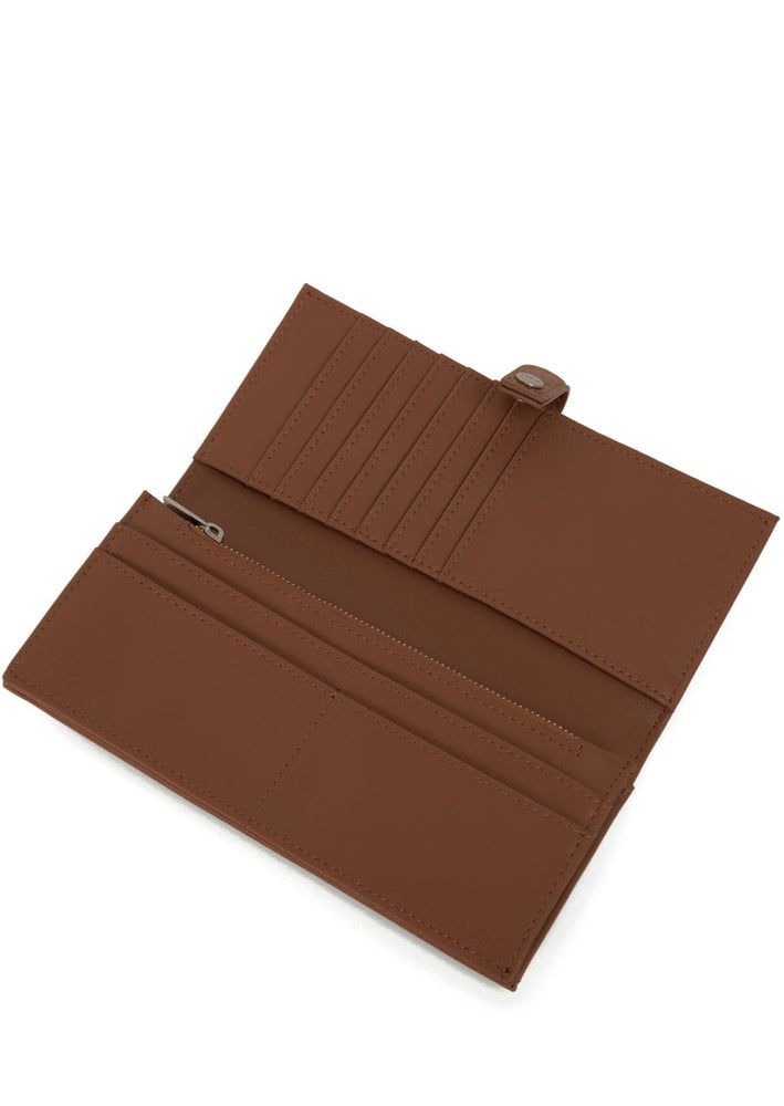 Matt & Nat vegan leather folding wallet pecan brown slim design sustainable recycled material Manitoba Canada