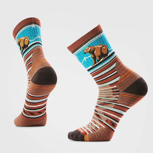 Hike Bear Stripe Mid Crew Sock